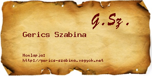Gerics Szabina névjegykártya